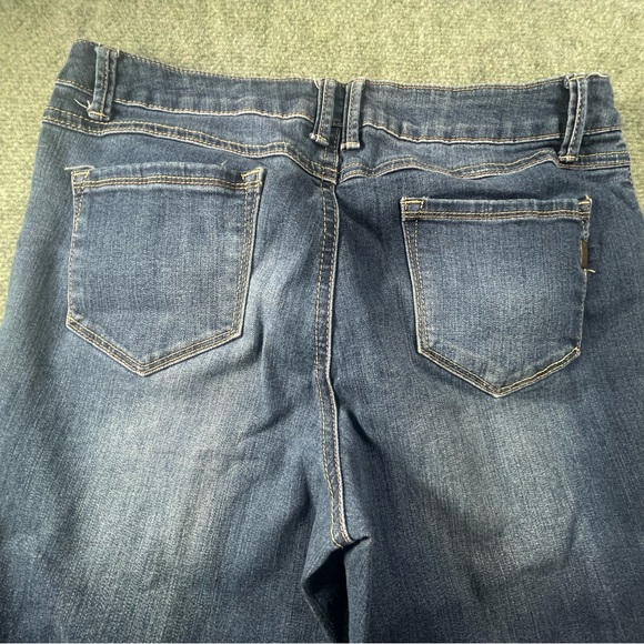 1822 Denim Blue Skinny Jeans with Button-Hem Detail - Picture 10 of 10